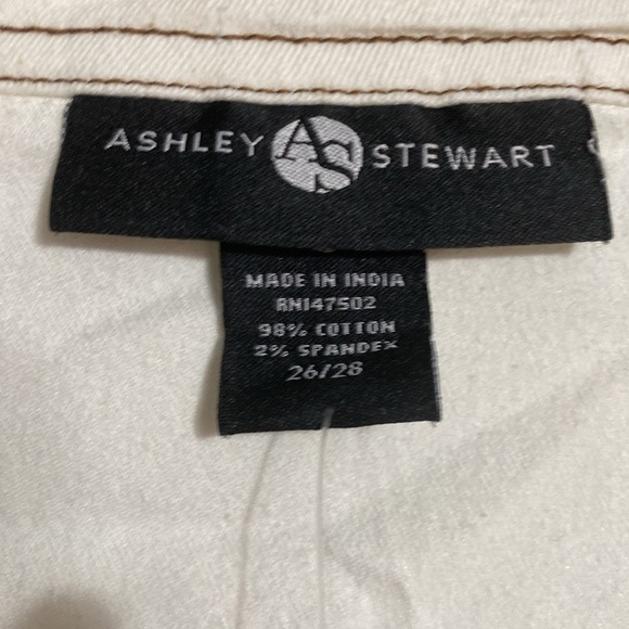 Ashley Stewart cotton womans cream belted Button-Up Jacket size 26/28 - Picture 11 of 13